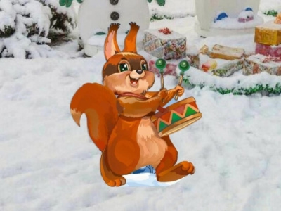 Уличная фигура Новогодняя белочка