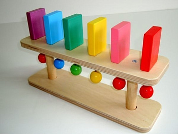 Тактильно-развивающая Панель детская Разноцветное домино (6 домино)