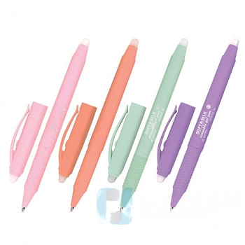 Ручка стираемая гелевая с грипом BRAUBERG SOFT&SILK PASTEL, СИНЯЯ, корпус ассорти, узел 0,7мм,143934