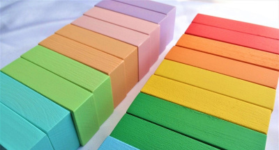 Строительный набор из дерева Цветные кирпичики, 20 штук