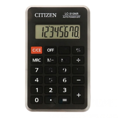 Калькулятор карманный CITIZEN LC310NR (114х69 мм), 8 разрядов, питание от батарейки, LC-310NR