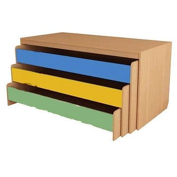 Кровать детская трехъярусная с коробом