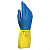 Перчатки латексно-неопреновые MAPA Duo Mix/Alto 405, хлопчатобумажное напыление, размер 8 (M), синие/желтые