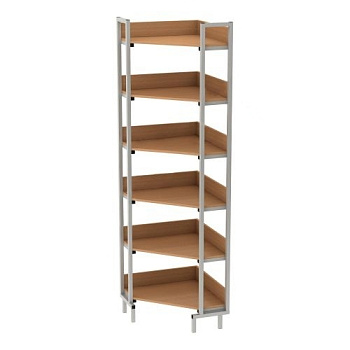 Стеллаж угловой на металлокаркасе, 900х900х2090 мм