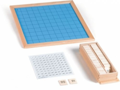 Монтессори материал "Доска–сотня с контрольной картой"