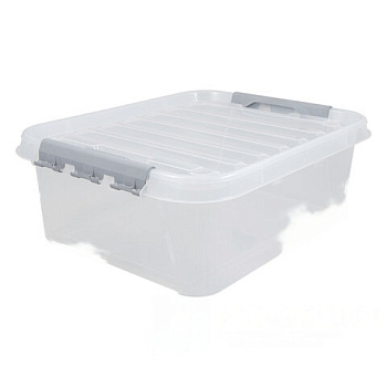 Ящик - контейнер 23л с КРЫШКОЙ НА ЗАЩЕЛКАХ "ПРОФИ" 18х50х39см штабелируемый ПРОЧНЫЙ п, 437940000