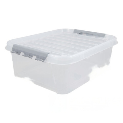 Ящик - контейнер 23л с КРЫШКОЙ НА ЗАЩЕЛКАХ "ПРОФИ" 18х50х39см штабелируемый ПРОЧНЫЙ п, 437940000