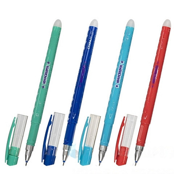 Ручка стираемая гелевая ЮНЛАНДИЯ "Звёзды", СИНЯЯ, корпус ассорти, игольчатый узел 0,5 мм, линия письма 0,35 мм, 143653