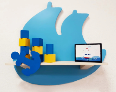 Полка детская декоративная Корабль, 490х140х540 мм