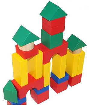 Напольный конструктор из дерева Строитель (46 элементов)