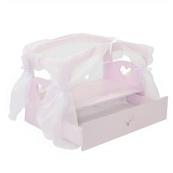 Кроватка с бельевым ящиком Серия "Любимая кукла" Мини, цвет Мия
