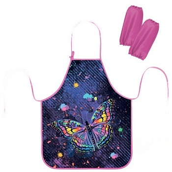 Фартук с нарукавниками ЮНЛАНДИЯ, 45х54 см, "Colorful butterfly", 271041