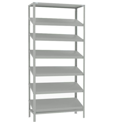 Стеллаж выставочный с наклонными полками на металлокаркасе, 900х292х2090 мм