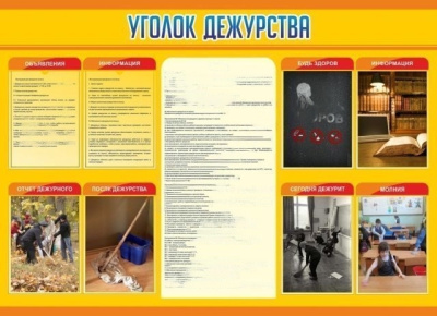 Стенд Уголок дежурства, 1,38х1 м