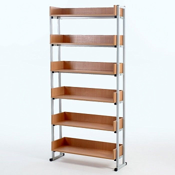 Стеллаж библиотечный односторонний на металлокаркасе