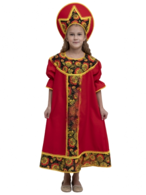 Женский карнавальный костюм Хохлома хороводная (рост от 110 до 176 см)