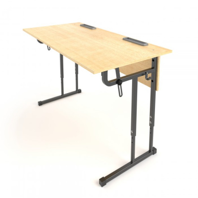 Стол ученический Стандарт 2-местный регулируемый с регулируемым наклоном столешницы (ЛДСП) прям.
