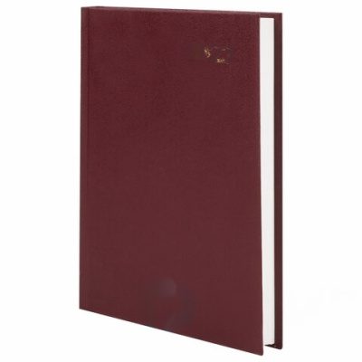 Ежедневник датированный на 2023 (145х215 мм), А5, STAFF, обложка бумвинил, бордовый, 114188