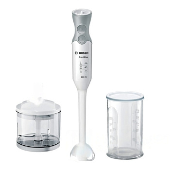 Блендер погружной BOSCH MSM66020, 600 Вт, 12 скоростей, измельчитель 0,7 л, белый