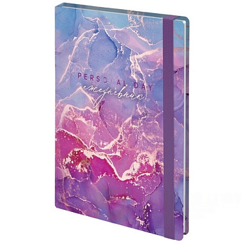 Ежедневник недатированный с резинкой, МАЛЫЙ ФОРМАТ А6 (109х148 мм), BRAUBERG, 128 л., "Мрамор", 114569