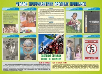 Стенд Профилактика вредных привычек, 1380х1000 мм