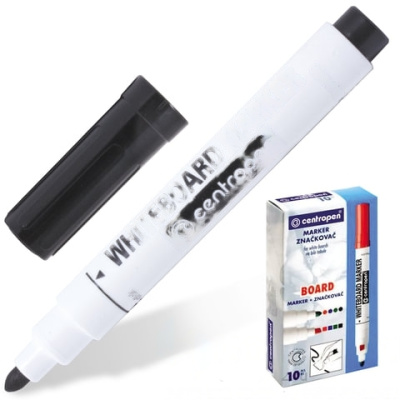 Маркер стираемый для белой доски ЧЕРНЫЙ, CENTROPEN "Dry-Wipe", 2,5 мм, 8559, 5 8559 0112