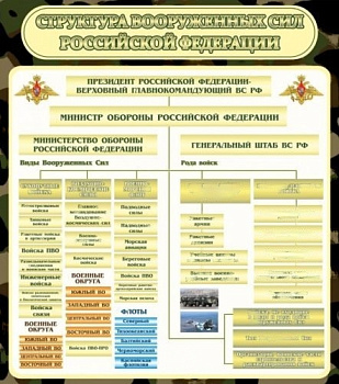 Стенд в школу Структура вооруженных сил РФ, 800х900 мм