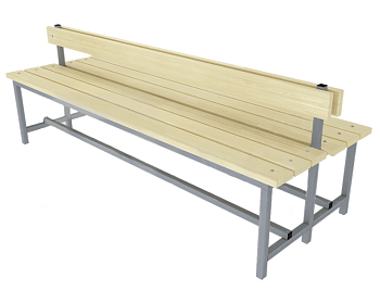 Скамья для раздевалок двусторонняя со спинкой