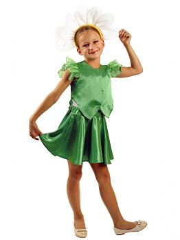 Детский карнавальный костюм для девочки Ромашка (рост от 104 до 116 см)