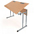 Стол ученический Стандарт 2-местный регулируемый с регулируемым наклоном столешницы (ЛДСП) прям.