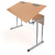 Стол ученический Стандарт 2-местный регулируемый с регулируемым наклоном столешницы (ЛДСП) прям.