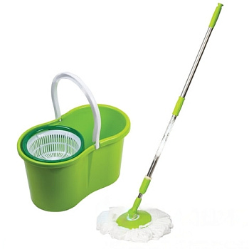 Набор для уборки LAIMA, ведро 7 л/5 л с отжимом, швабра с круглой насадкой (2 шт., крепление кольцо), 603624