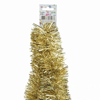 Мишура 1 штука, диаметр 70 мм, длина 2 м, светлое золото, 5-180-7