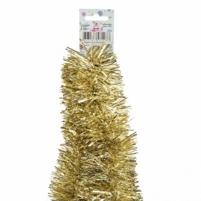 Мишура 1 штука, диаметр 70 мм, длина 2 м, светлое золото, 5-180-7