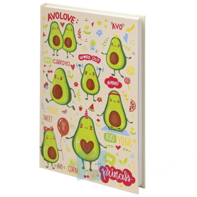 Блокнот А5 (134х206 мм), 80 л., твёрдый, клетка, BRAUBERG KIDS, "Авокадики", 114418