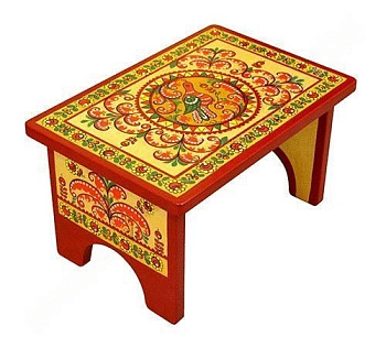 Скамейка малая с росписью в ассортименте