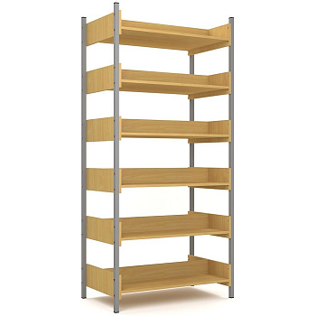 Стеллаж двухсторонний библиотечный, 900х520х1900 мм