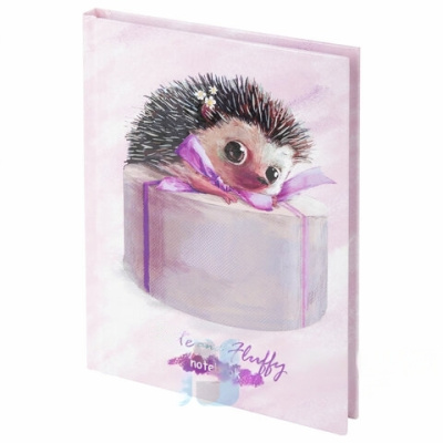 Блокнот МАЛЫЙ ФОРМАТ (110х147 мм), А6, 80 л., твёрдый, клетка, BRAUBERG KIDS, "Ёжик", 114442