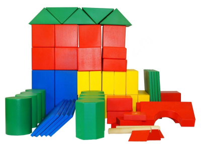 Напольный конструктор из дерева Строитель (73 элемента)