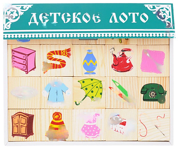 Деревянное лото для детей Предметы