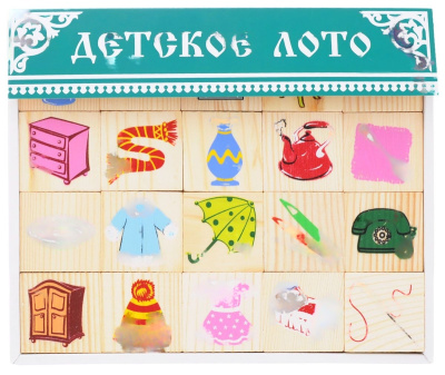 Деревянное лото для детей Предметы