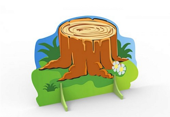 Декорация Пень с ромашками