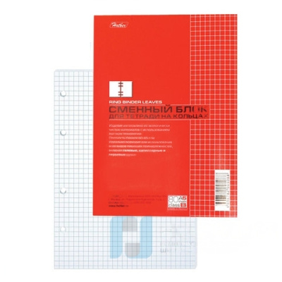 Сменный блок к тетради на кольцах, А5, 80 л., HATBER, "Белый", 80СБ5В1, Т05088