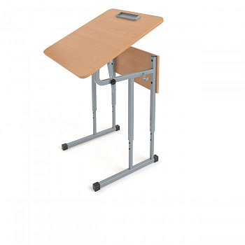 Стол ученический Стандарт 1-местный регулируемый с регулируемым наклоном столешницы (ЛДСП) закр.