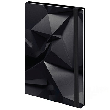 Ежедневник недатированный с резинкой А5 (145х203 мм), BRAUBERG, твердый, 128 л., "Geometry", 114553