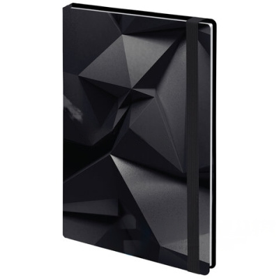 Ежедневник недатированный с резинкой А5 (145х203 мм), BRAUBERG, твердый, 128 л., "Geometry", 114553