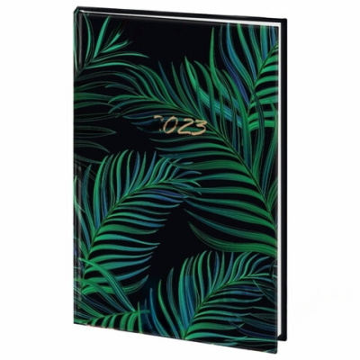Ежедневник датированный на 2023 (145х215 мм), А5, STAFF, ламинированная обложка, "Tropical", 114191
