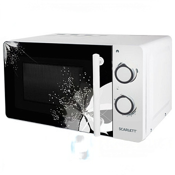 Микроволновая печь SCARLETT SC-MW9020S06M, объем 20 л, 700 Вт, механическое управление, таймер, гриль, белая