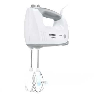 Миксер BOSCH MFQ36440, 450 Вт, 5 скоростей, 2 венчика, 2 крюка для теста, серый