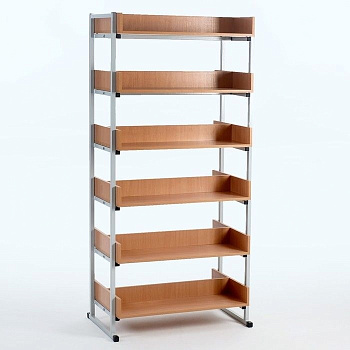 Стеллаж библиотечный двухсторонний на металлокаркасе